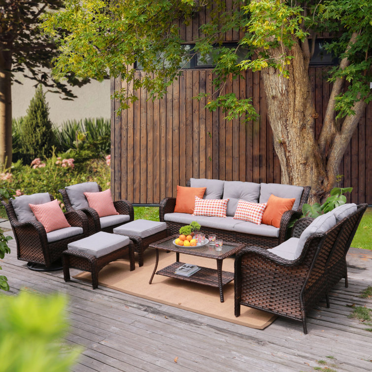 Winston Porter Gurit Wicker/Rattan 9 Person Seating Group with